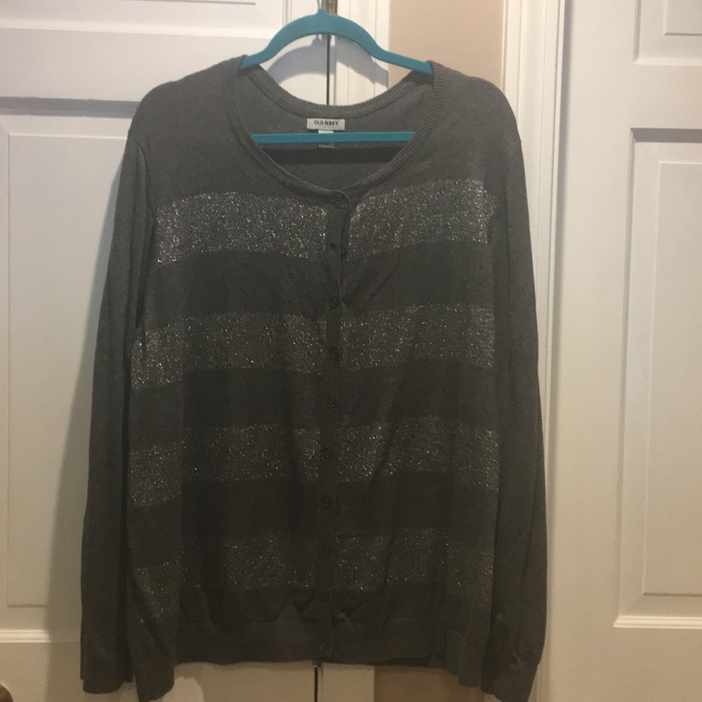 Plus size grey and sparkle cardigan XXL